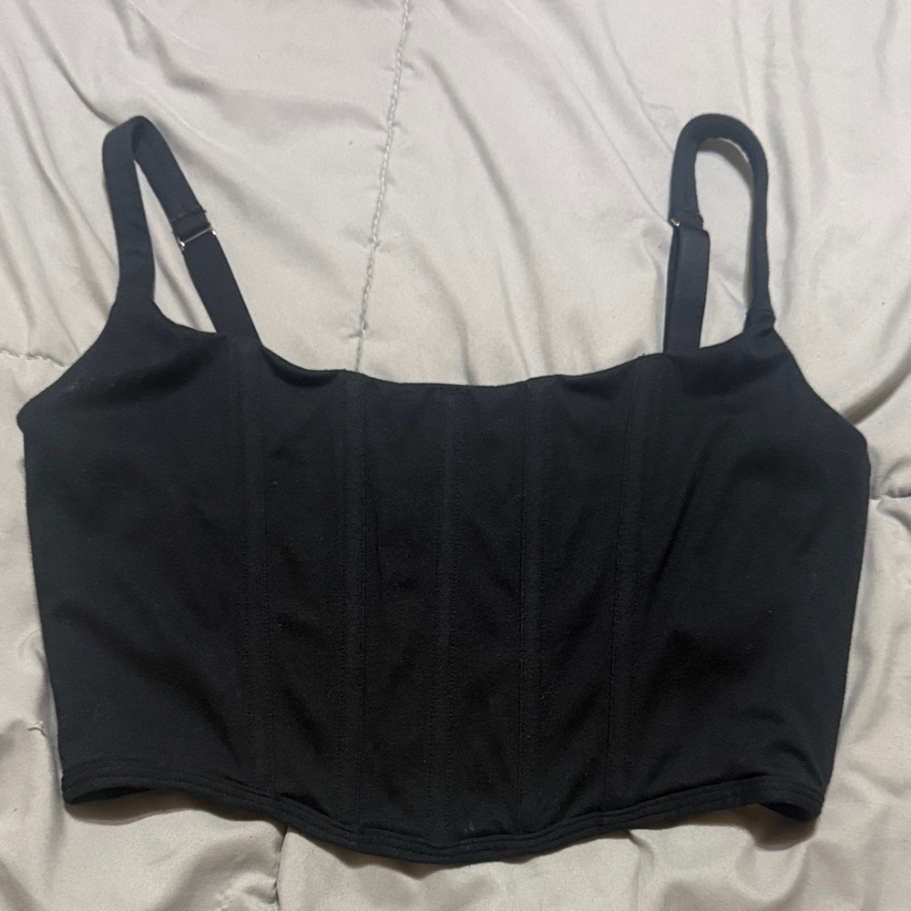SKIMS Black Crop Top